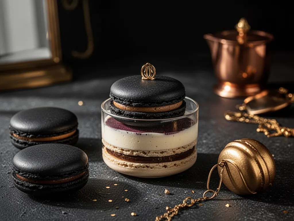 Macarons aux couleurs pastel alignés sur une surface en marbre