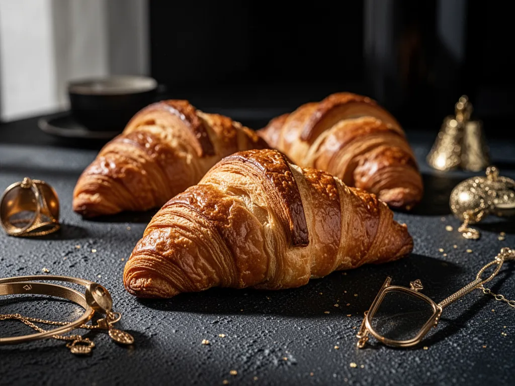 Croissants dorés et brioches moelleuses sur une grille de refroidissement